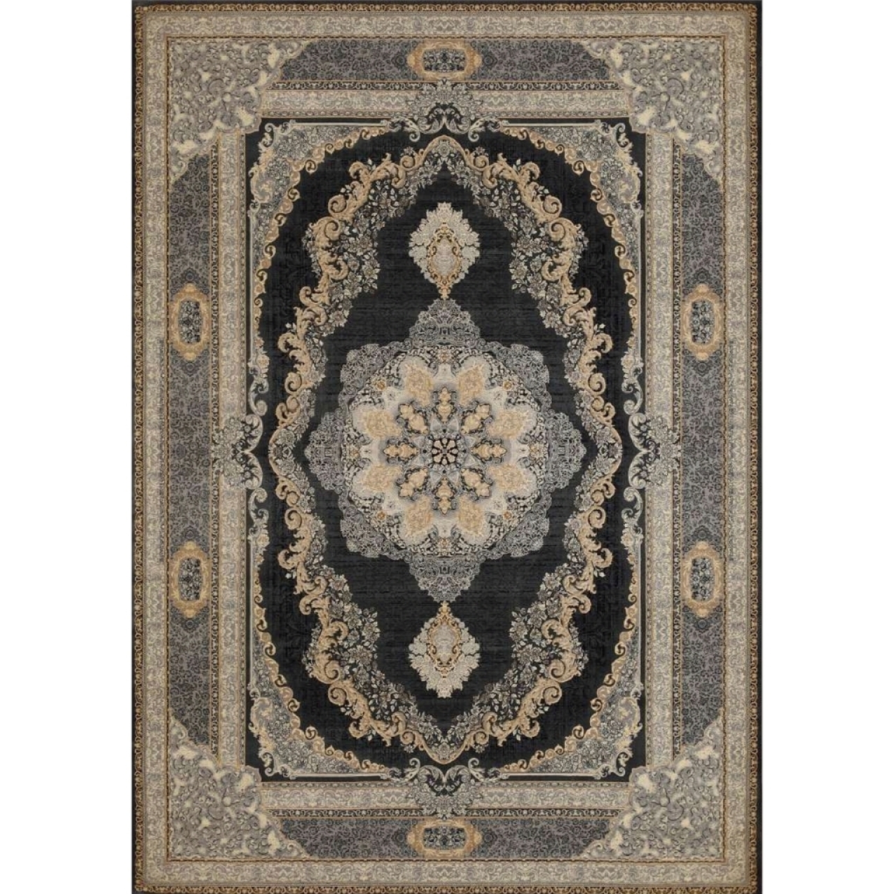 فرش ماشینی ویکتوریا ذغالی آراکو