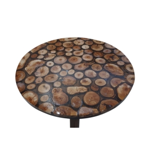 میز عسلی چوبی ترکیب چوب و رزین کد 58
