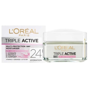 کرم آبرسان لورآل پوست خشک و حساس مدل Triple Active حجم 50 میلی لیتر 