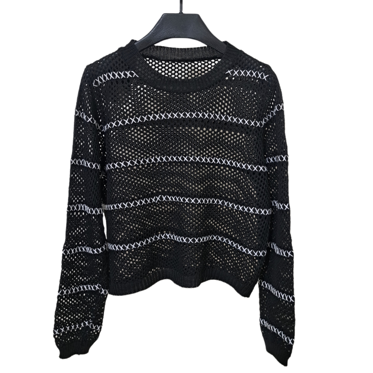 بافت زنانه مدل توری رنگ مشکی کد ۳۰۱