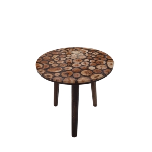 میز عسلی چوبی ترکیب چوب و رزین کد 58
