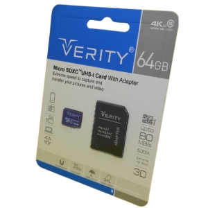 کارت حافظه microSDHC وریتی مدل Final 600X کلاس 10 استاندارد UHS-I U3 سرعت 80MBps ظرفیت 64 گیگابایت به همراه آداپتور SD
