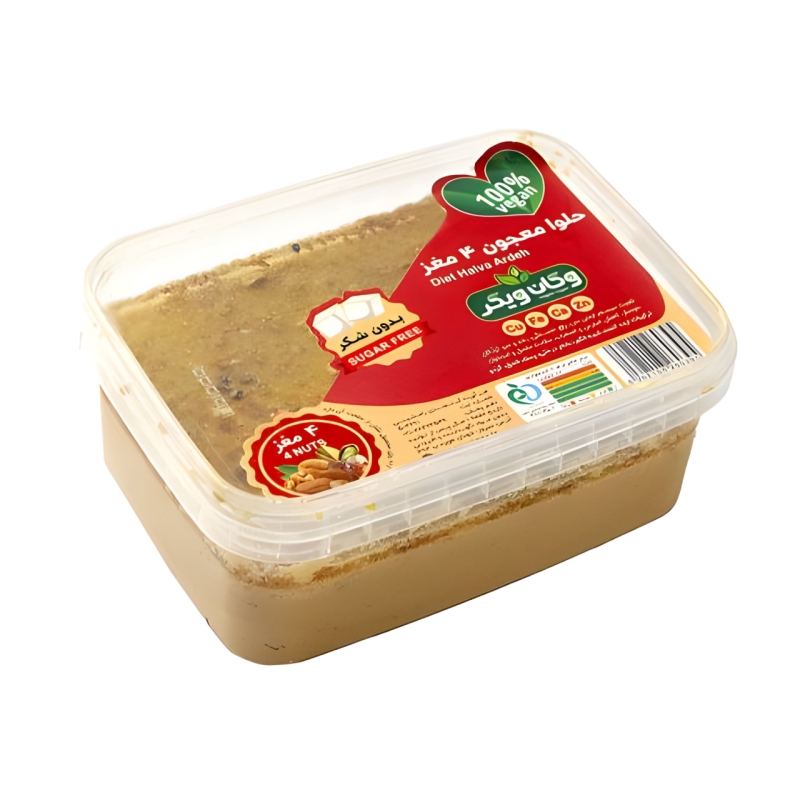 حلوا ارده رژیمی 4مغز وگان حجم 300گرم