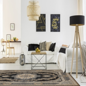 فرش ماشینی ویکتوریا ذغالی آراکو