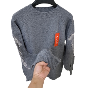 گپ زنانه آستین گیپور رنگ طوسی کد ۱۰۳