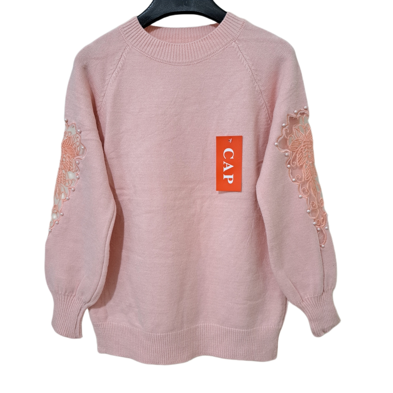 گپ زنانه آستین گیپور رنگ صورتی روشن کد ۱۰۷