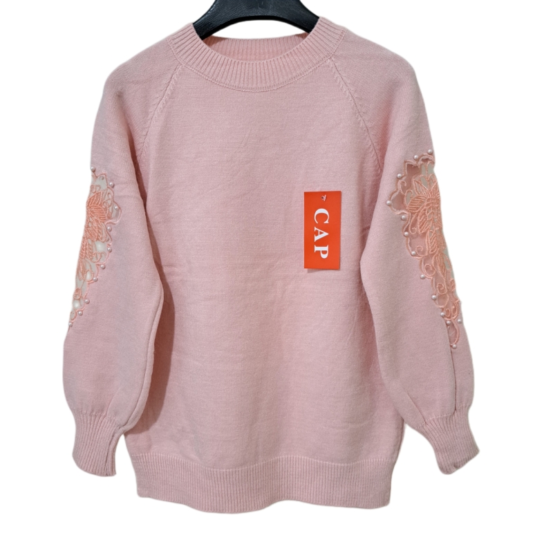 گپ زنانه آستین گیپور رنگ صورتی روشن کد ۱۰۷