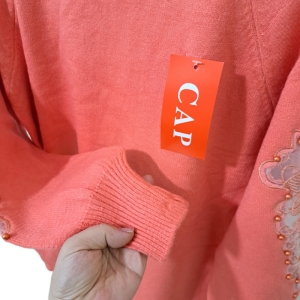 گپ زنانه آستین گیپور رنگ گلبه ای روشن کد ۱۱۰