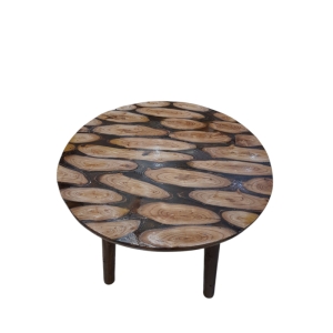 میز عسلی چوبی ترکیب چوب و رزین کد 53