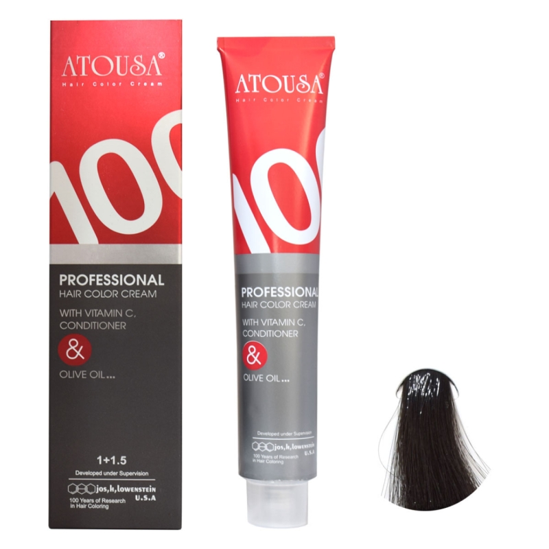 رنگ مو آتوسا شماره C3 حجم 100 میلی لیتر رنگ قهوه ای دودی متوسط