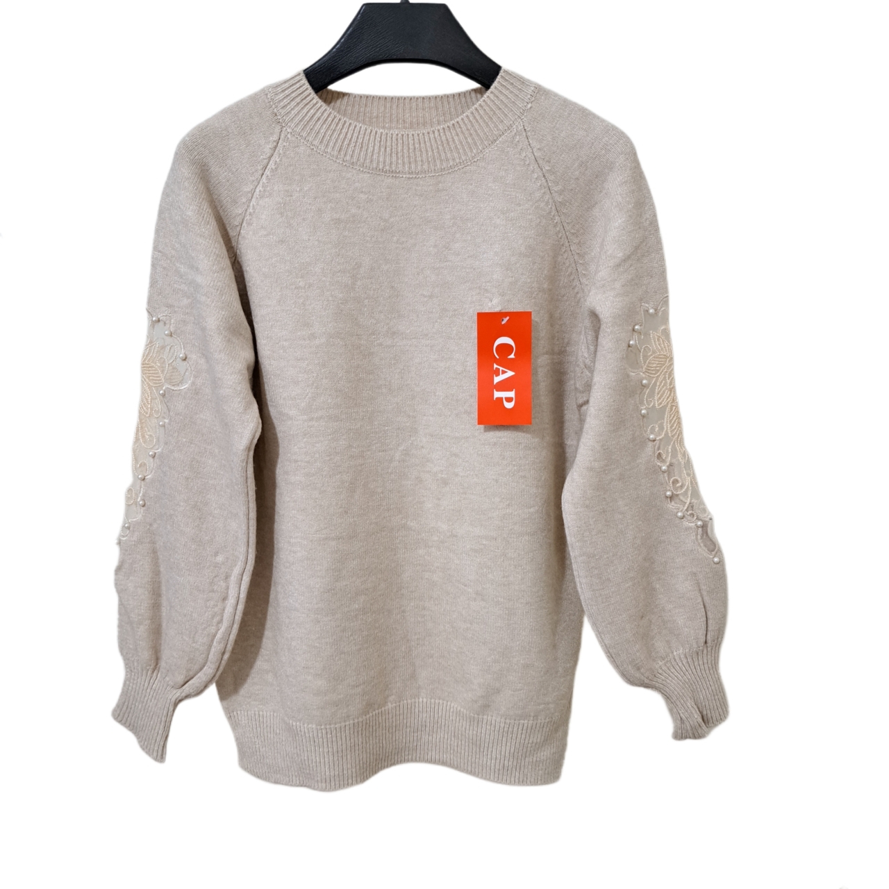 گپ زنانه آستین گیپور رنگ کرم کد ۱۱۲