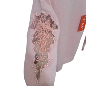 گپ زنانه آستین گیپور رنگ صورتی روشن کد ۱۰۷