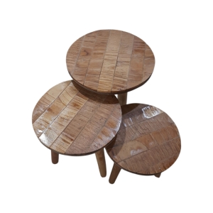 میز سه تیکه چوبی چوب کاج کد 56