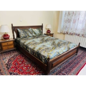 ملحفه کشدار تخت دونفره طرح ترک ماربل 160*200 سانتی‌متر