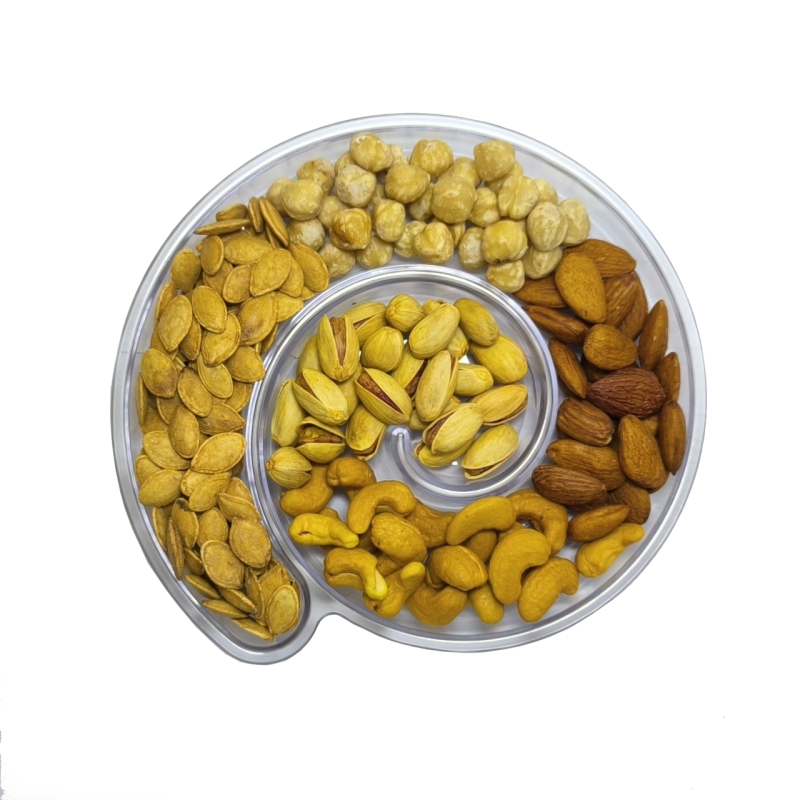 آجیل پذیرایی مخلوط 5 مغز با ظرف اختصاصی وزن 150 گرم خالص