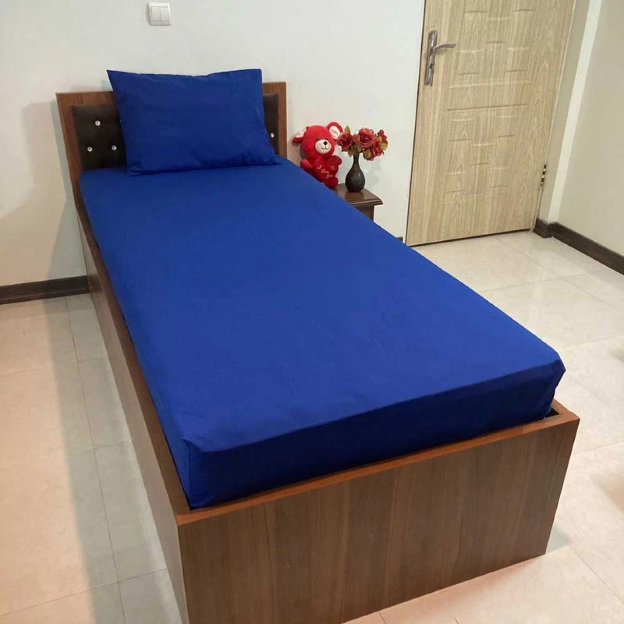 ملحفه کشدار تترون ساده 120*200