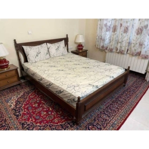 ملحفه کشدار تخت دونفره طرح ترک ماربل 160*200 سانتی‌متر