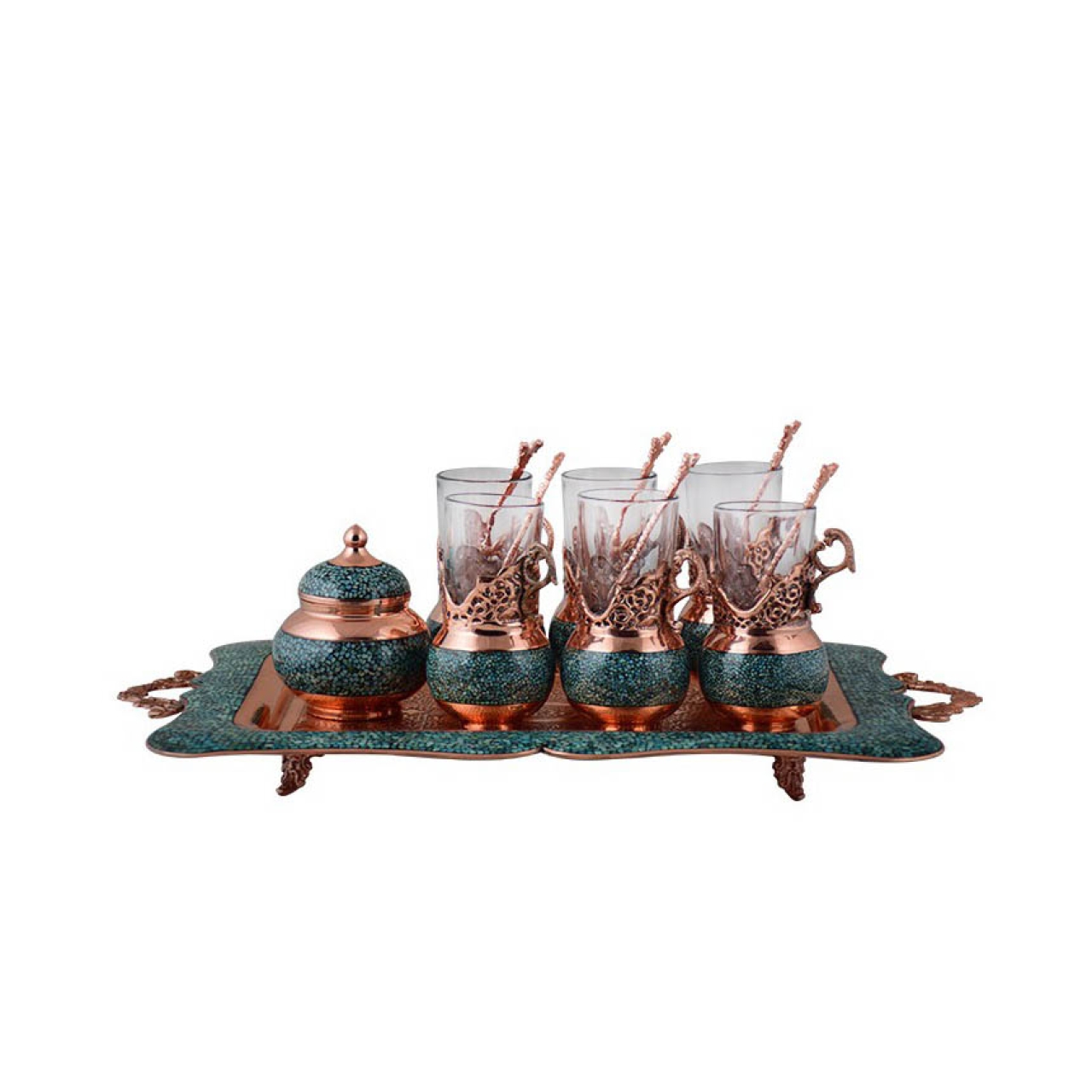  چای خوری فیروزه کوبی مدل F018 مجموعه 8 عددی