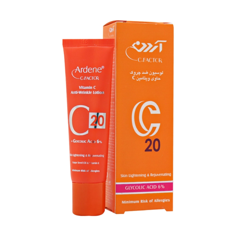 لوسیون ضد چروک حاوی ویتامین سی۲۰ مدل Vitamin C Anti Wrinkle Lotion حجم ۳۰ میلی لیتر