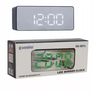 ساعت رومیزی دیجیتال LED مدل DS-3821L - نمایش زمان، تاریخ، دما و دارای آلارم