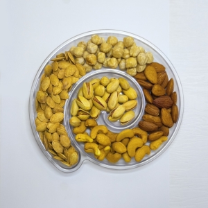 آجیل پذیرایی مخلوط 5 مغز با ظرف اختصاصی وزن 150 گرم خالص