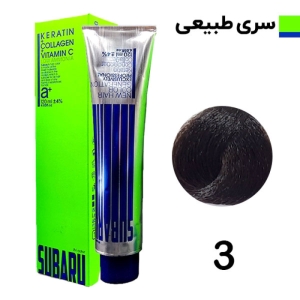 رنگ مو مردانه سوبارو شماره 3 حجم 120 میلی لیتر رنگ قهوه ای بسیار تیره