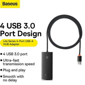 هاب 4 پورت usb باسئوس مدل wkqx030101 