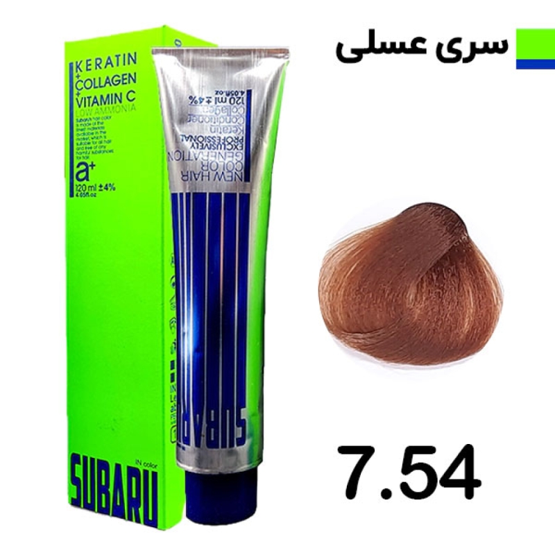 رنگ مو سوبارو شماره 7.54 حجم 120 میلی لیتر رنگ قهوه ای