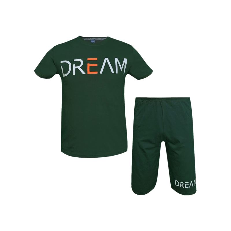 ست تیشرت و شلوارک مردانه طرح Dream کد 1565 رنگ سدری