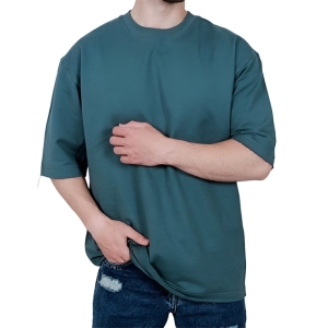 تیشرت ساده آستین کوتاه سبز کمرنگ مدل دونخ