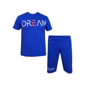 ست تیشرت و شلوارک مردانه طرح Dream کد 1565 رنگ آبی