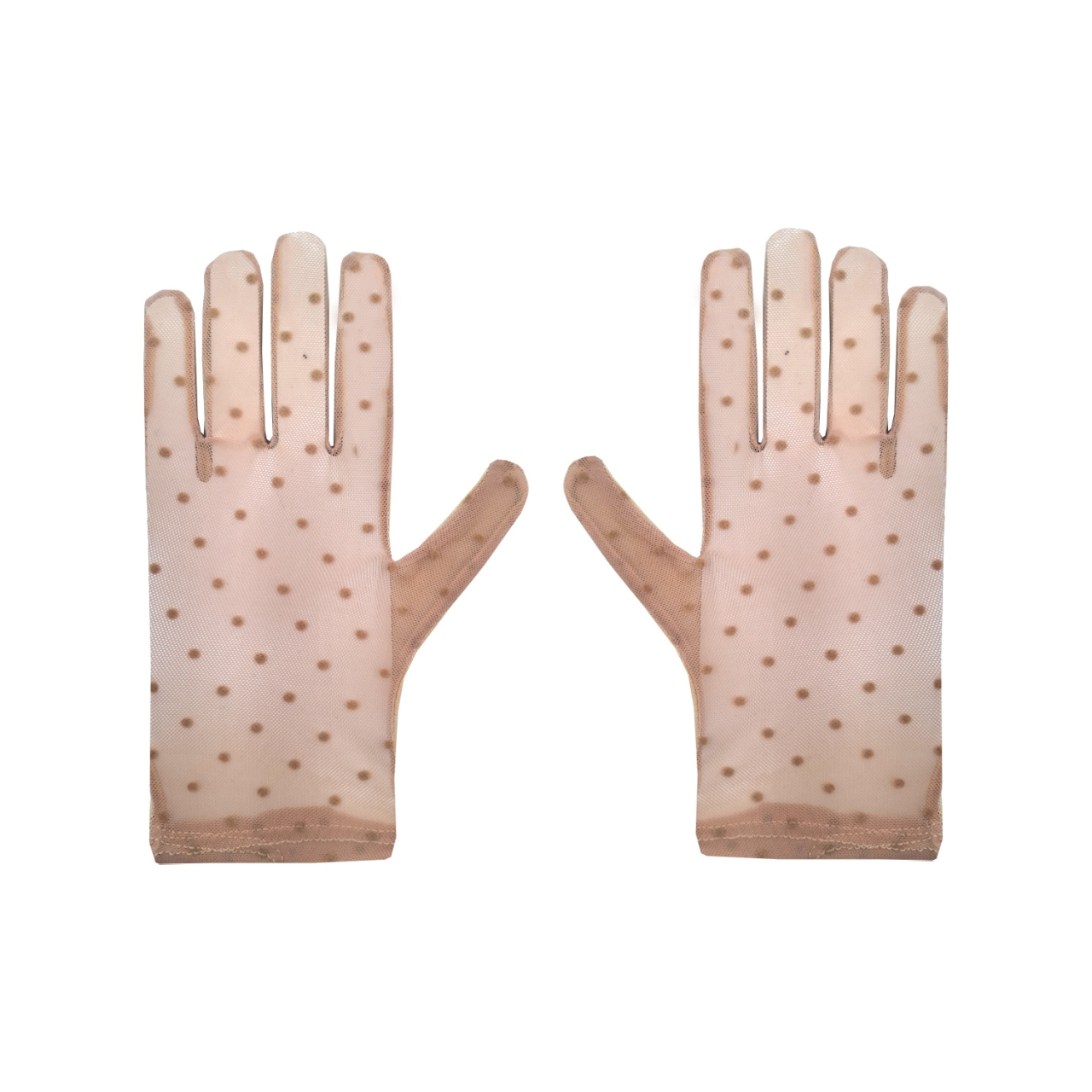 دستکش زنانه حکمت مدل گیپور خالدار کد 1619 رنگ کرم