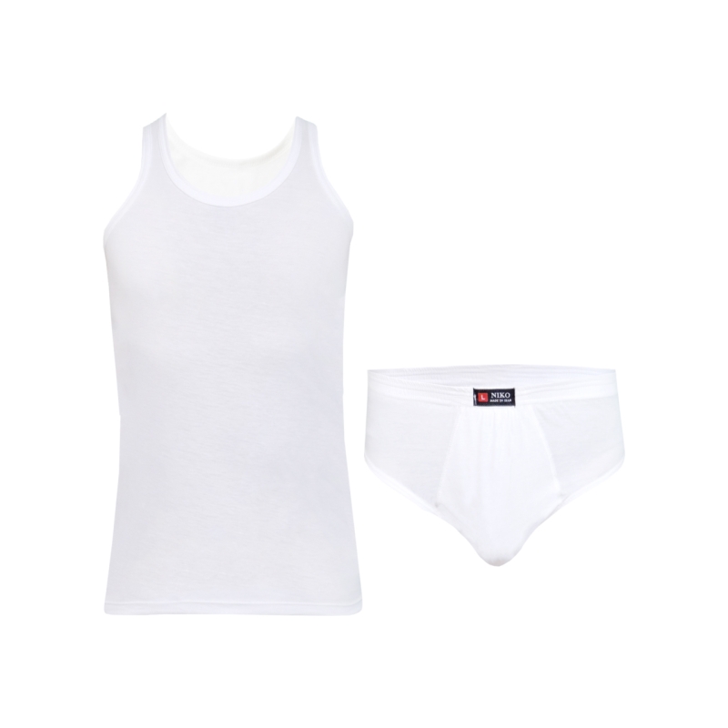 ست شورت و زیرپوش مردانه نیکو کد 1573 رنگ سفید