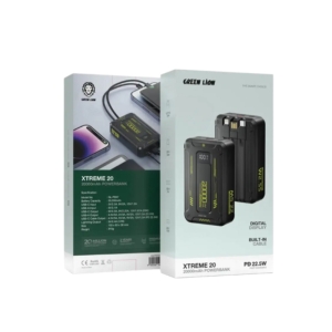 پاوربانک گرین لاین مدل Xtreme Pro 22.5W 2025 ظرفیت 20000 میلی آمپر ساعت