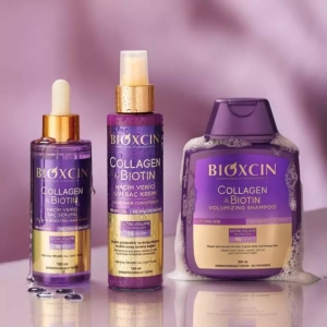 ماسک تیوپی حجم دهنده مو بیوکسین Bioxcin بنفش حاوی بیوتین و کلاژن حجم 250 میل