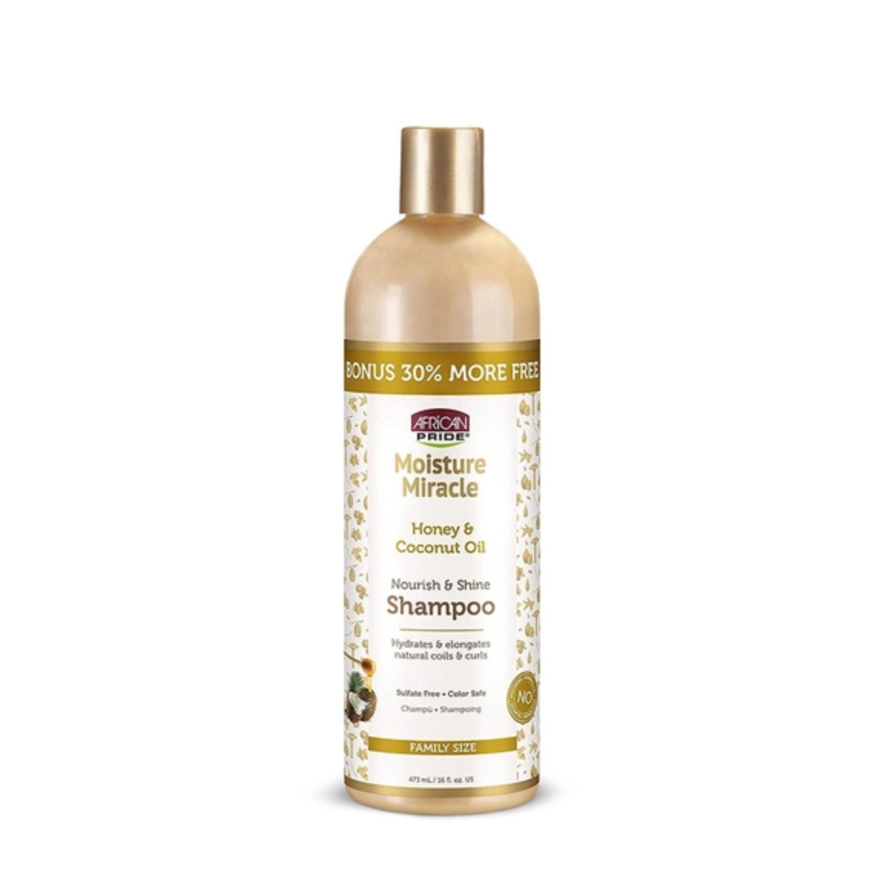 شامپو مو آفریکن پراید مدل عسل و روغن نارگیل مناسب انواع مو حجم 473 میلی لیتر