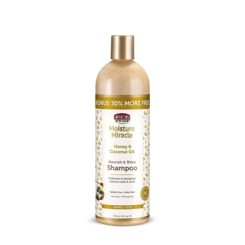 شامپو مو آفریکن پراید مدل عسل و روغن نارگیل مناسب انواع مو حجم 473 میلی لیتر