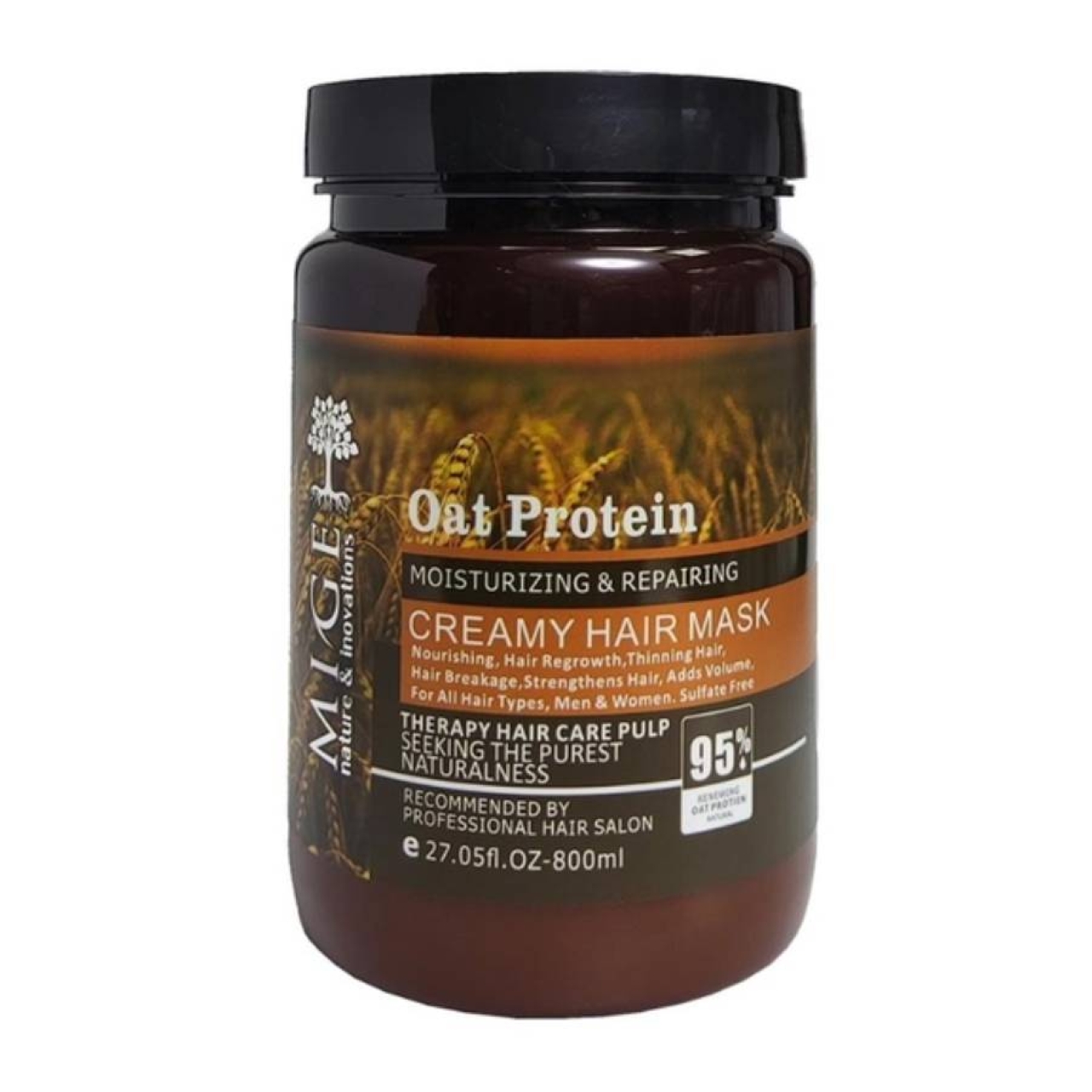 ماسک مو داخل حمام پروتئین رسان و بدون سولفات جو دوسر میگ Mige Oat Protein Cream Hair Mask حجم 800 میلی لیتر
