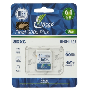 کارت حافظه SD ویکو من مدل کلاس 10 استاندارد UHS-I U3 سرعت90MBps - Final 600X Plus V60 ظرفیت 64 گیگابایت