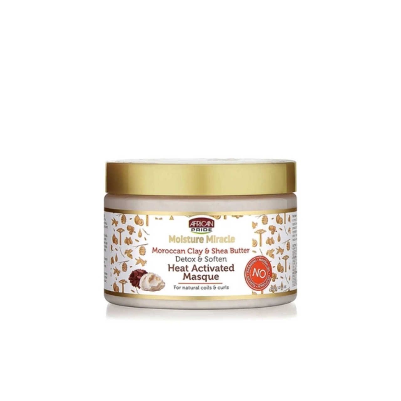 ماسک مو آفریکن پراید مدل Moroccan Clay & Shea Butter حجم 340 میلی لیتر