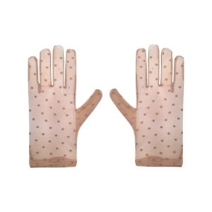 دستکش زنانه حکمت مدل گیپور خالدار کد 1619 رنگ کرم