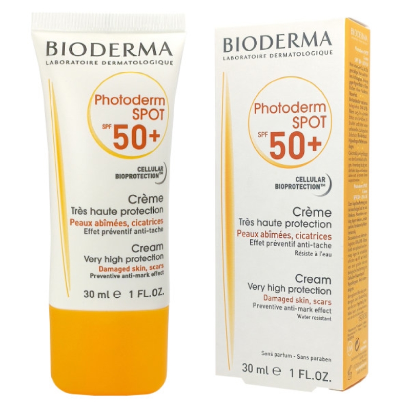 کرم ضد آفتاب بایودرما مدل PHOTODERM SPOT با SPF 50 رنگ بژ روشن وزن 30 میل
