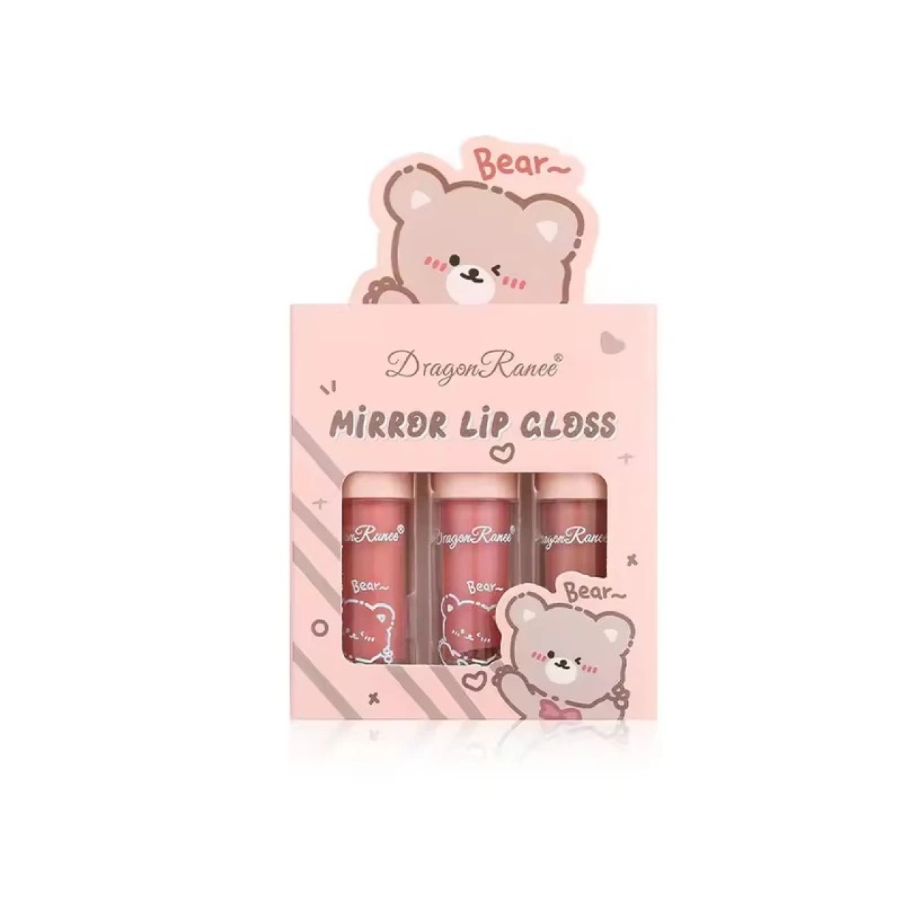 رژ لب مایع دراگون رانی مدل آینه ای BEAR مجموعه 3 تایی 