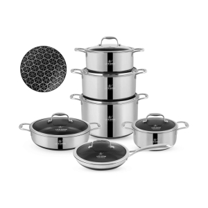 سرویس قابلمه کف لیزری 10 پارچه استیل لایف اسمایل مدل P-19 