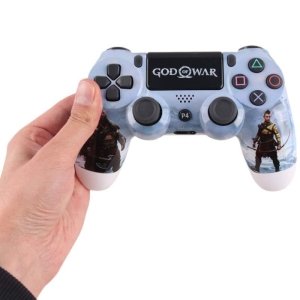 دسته بازی بی سیم Dualshock 4 High Copy درجه یک برند Play x طرح God of War 2025 مناسب برای PS4