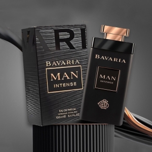 عطر ادکلن مردانه فراگرنس ورد مدل باواریا من اینتنس رایحه بولگاری من این بلک حجم 100 میل