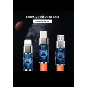 کابل تبدیل usb به lighting_Type_c -micro usb تبدیل ۱ به ۳ سیلیکونی 