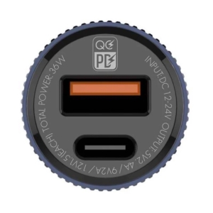 شارژر فندکی 36 وات الدینیو مدل C510 به همراه کابل تبدیل USB-C