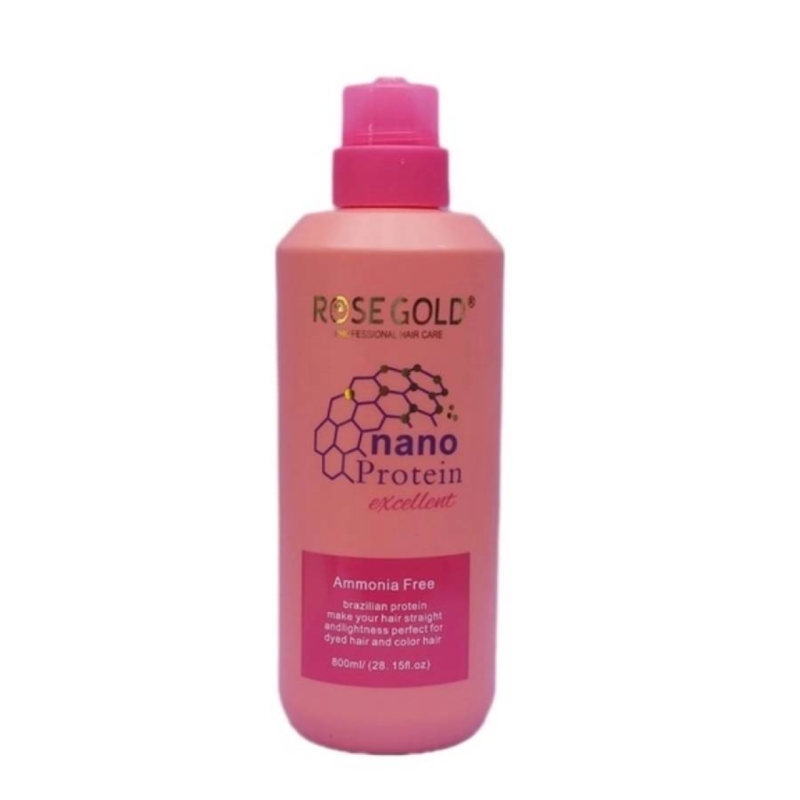 نانو پروتئین ویال دار برند رزگلد rose gold nano protein حجم ۸۰۰ میلی لیتر