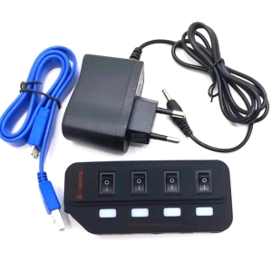 هاب یو اس بی 4 پورت کلید دار همراه اداپتور مدلX80